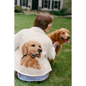 Anthropologie The Jesse Dog Icon Cardigan Sweater by Pilcro 2X
